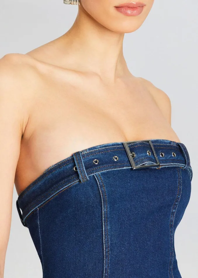 Retrofete Denim Aaliyah Dress Deep Sea 8211 Women