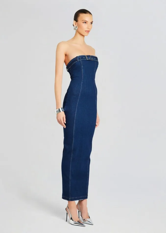 Retrofete Denim Aaliyah Dress Deep Sea 8211 Women