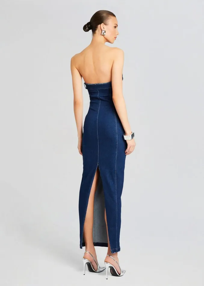 Retrofete Denim Aaliyah Dress Deep Sea 8211 Women