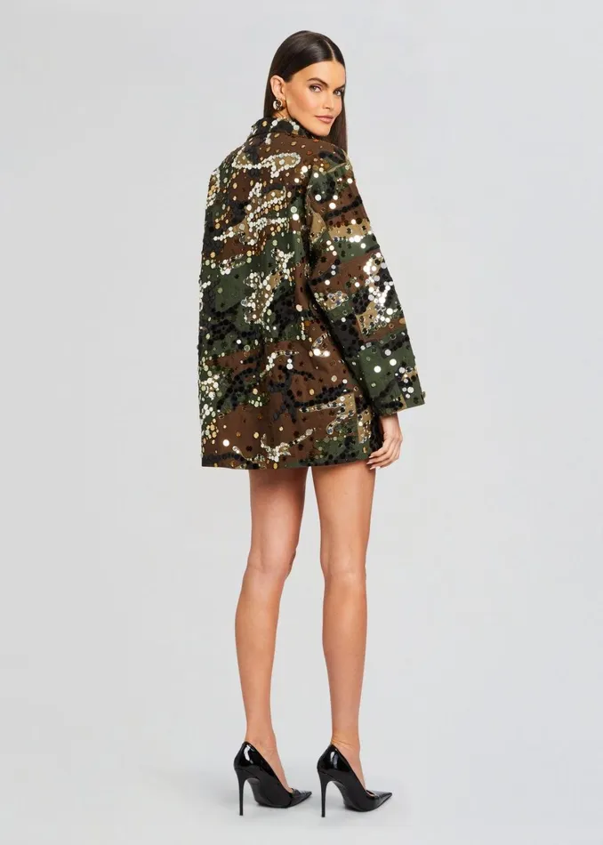 Retrofete Denim Arlie Embellished Jacket Camo 8211 Women