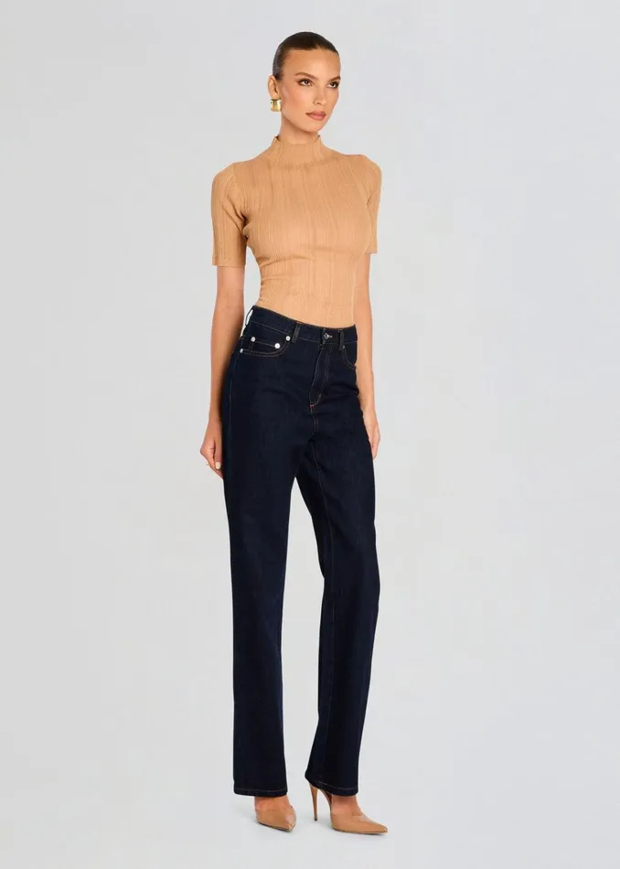 Retrofete Denim Brooklyn High Rise Straight Jean Rinse 8211 Women