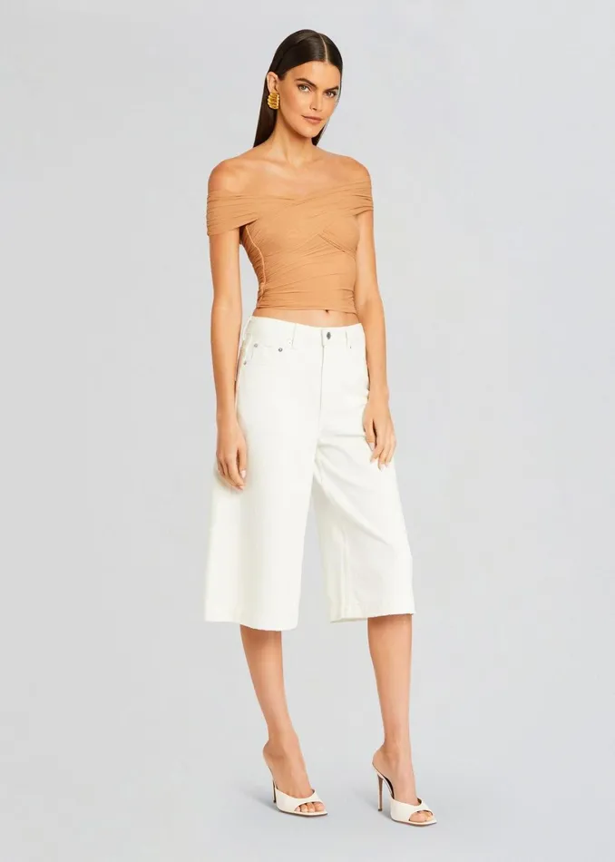 Retrofete Denim Valli Mid Rise Bermuda Short White 8211 Women