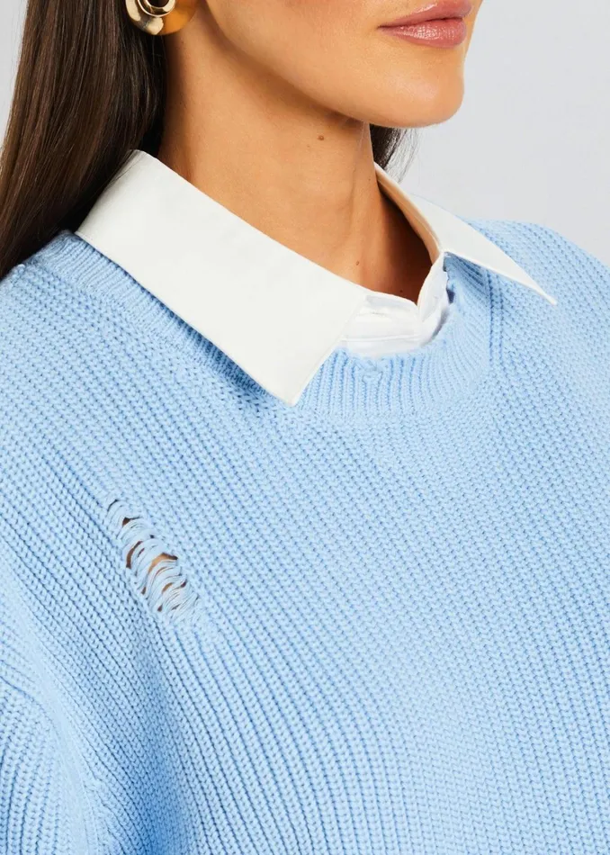 Retrofete Dresses Chloe Sweater Dress Powder Blue 8211 Women