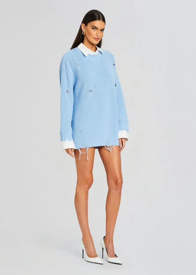Retrofete Dresses Chloe Sweater Dress Powder Blue 8211 Women