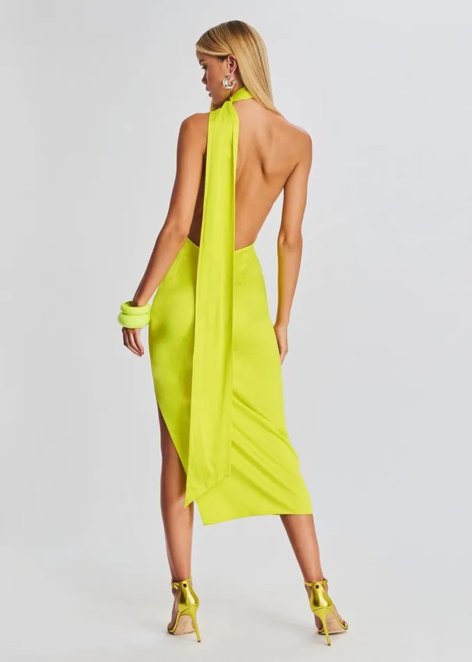 Retrofete Dresses Marissa Silk Dress Neon Lime 8211 Women