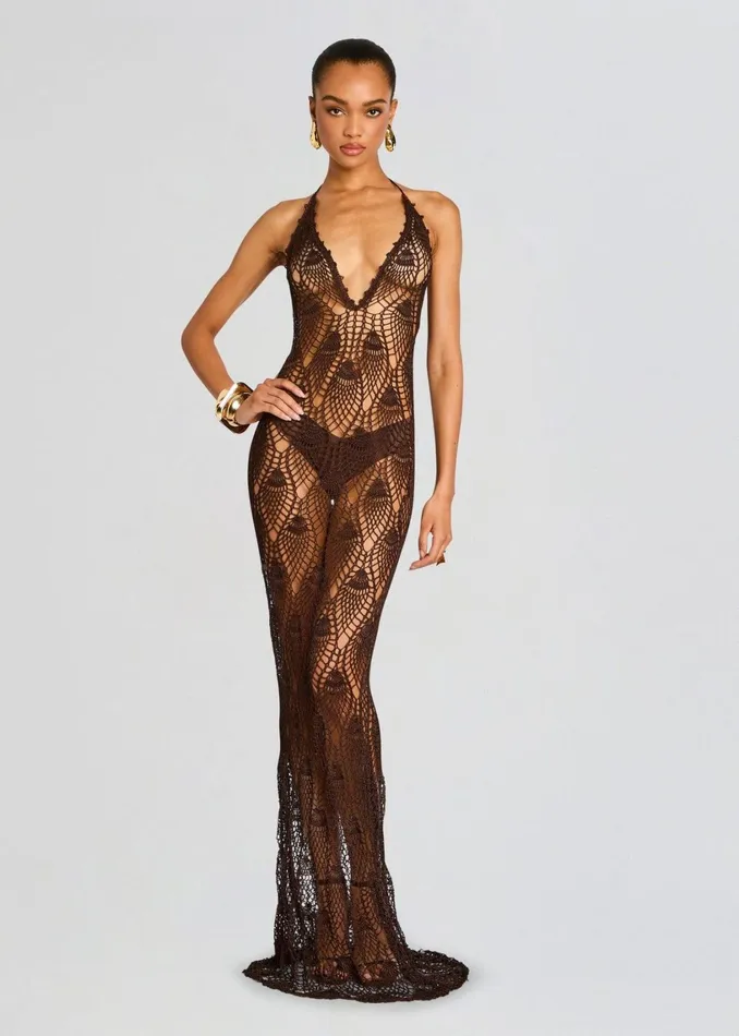 Retrofete Dresses Mylee Crochet Gown Coconut 8211 Women