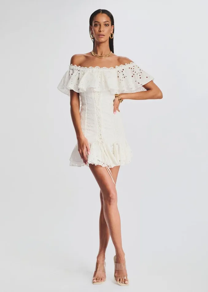 Retrofete Dresses Pia Short Dress White Fruition 8211 Women