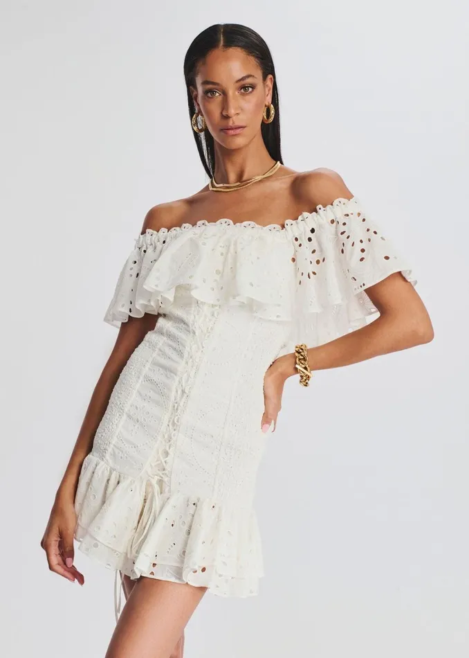 Retrofete Dresses Pia Short Dress White Fruition 8211 Women