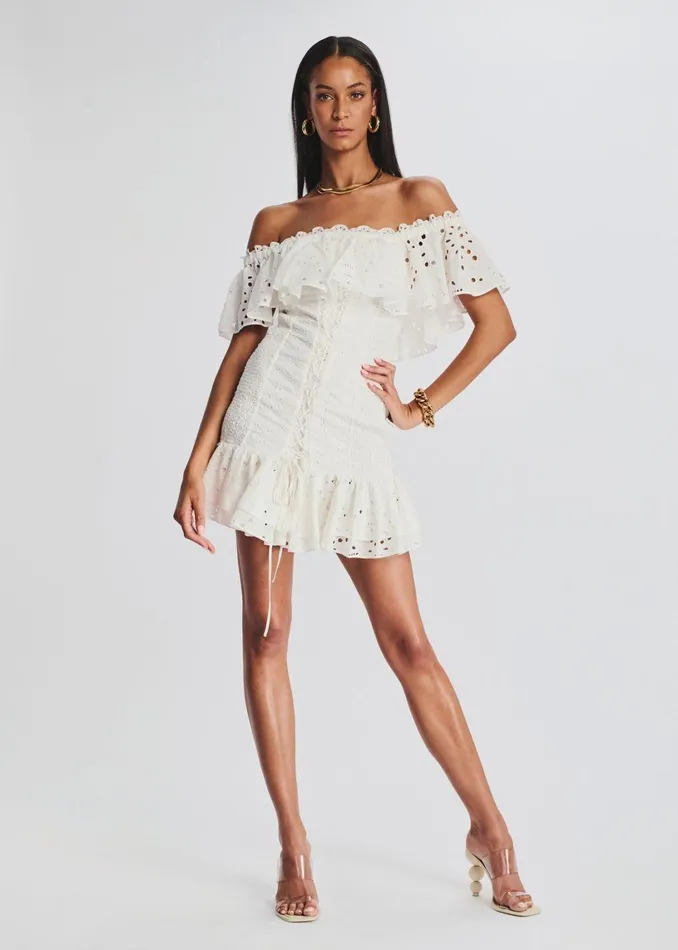 Retrofete Dresses Pia Short Dress White Fruition 8211 Women