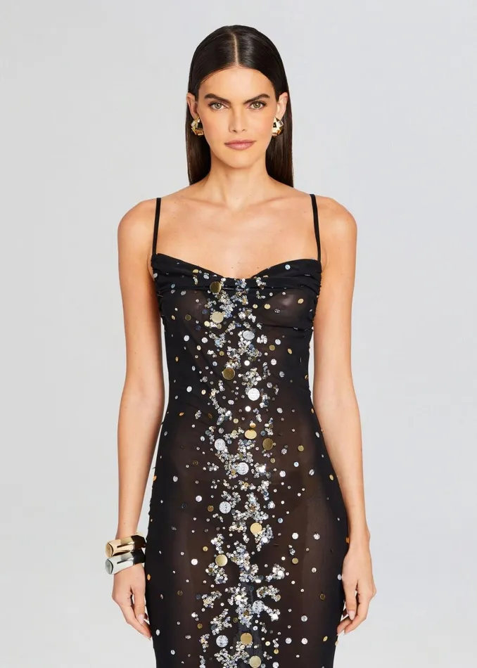Retrofete Dresses Rainey Embellished Dress Blacksilver Gold 8211 Women