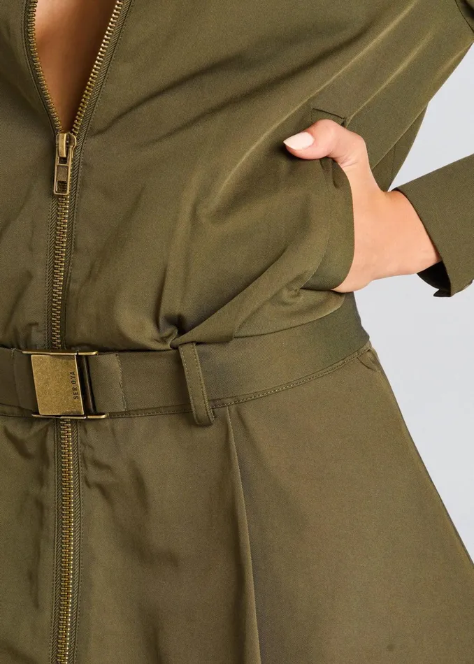 Retrofete Dresses Sanders Twill Dress Hunter Green 8211 Women
