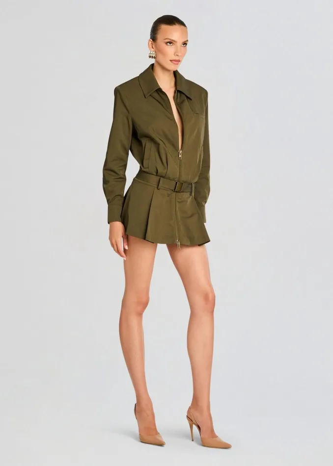 Retrofete Dresses Sanders Twill Dress Hunter Green 8211 Women