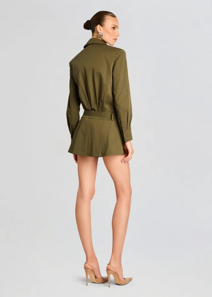 Retrofete Dresses Sanders Twill Dress Hunter Green 8211 Women