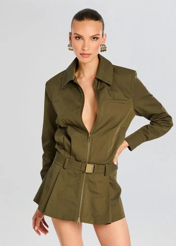 Retrofete Dresses Sanders Twill Dress Hunter Green 8211 Women