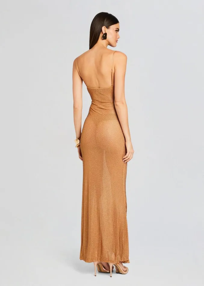 Retrofete Dresses Shilo Embellished Silk Dress Tannin 8211 Women