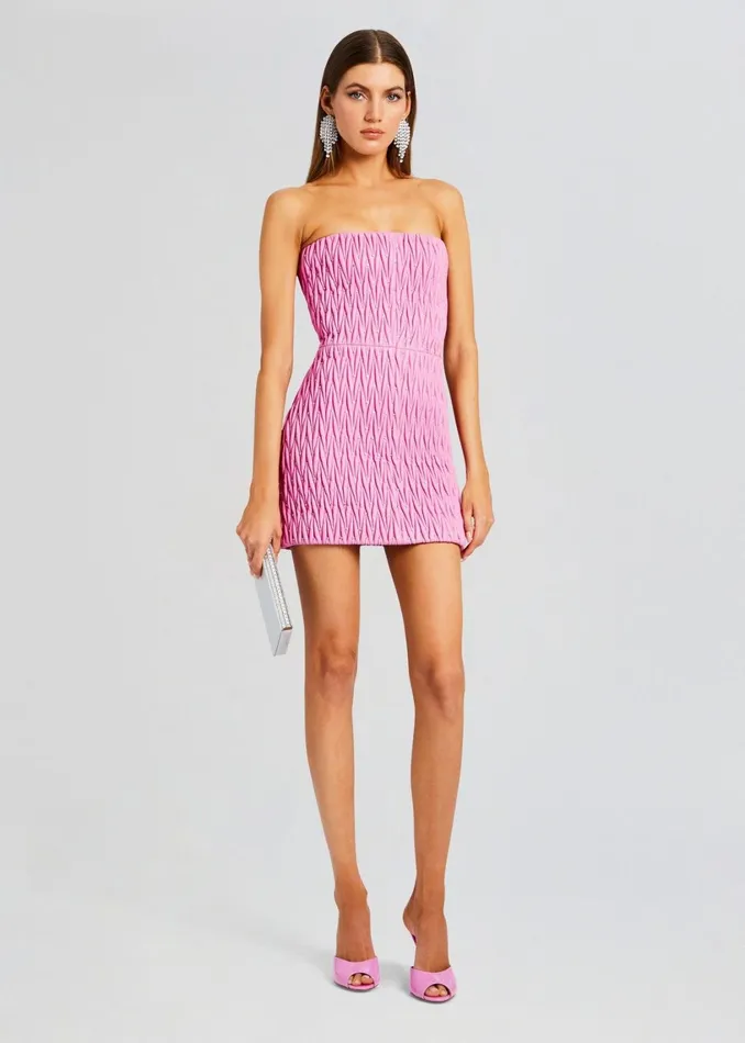 Retrofete Dresses Vianne Embellished Leather Dress Begonia Pink 8211 Women