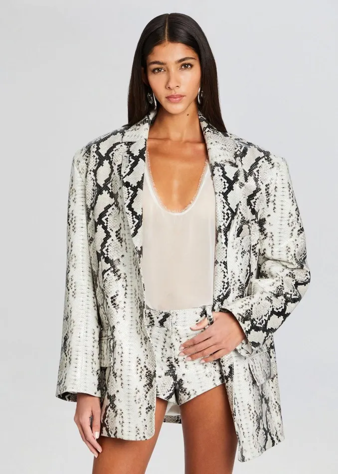 Retrofete Jackets Chloe Leather Blazer Neutral Snake 8211 Women