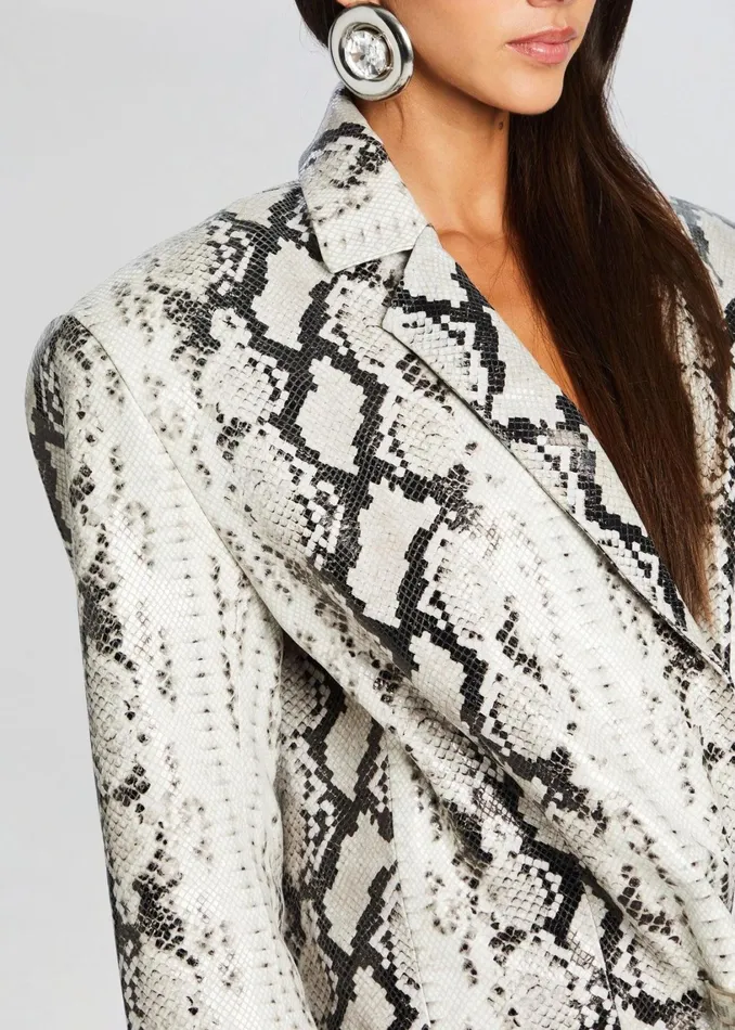 Retrofete Jackets Chloe Leather Blazer Neutral Snake 8211 Women