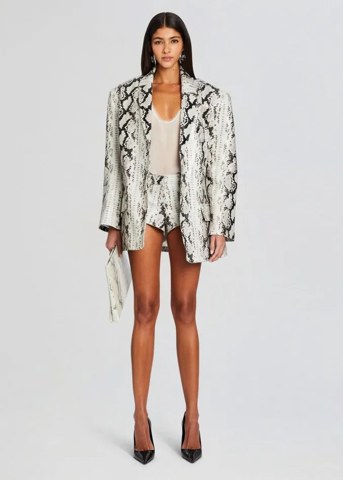 Retrofete Jackets Chloe Leather Blazer Neutral Snake 8211 Women