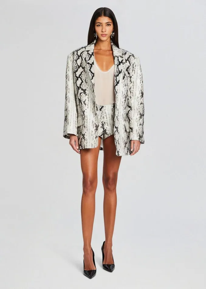 Retrofete Jackets Chloe Leather Blazer Neutral Snake 8211 Women