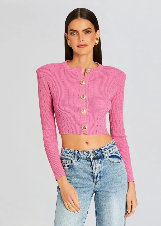 Retrofete Jackets Laurel Knit Jacket Metallic Candy Pink 8211 Women