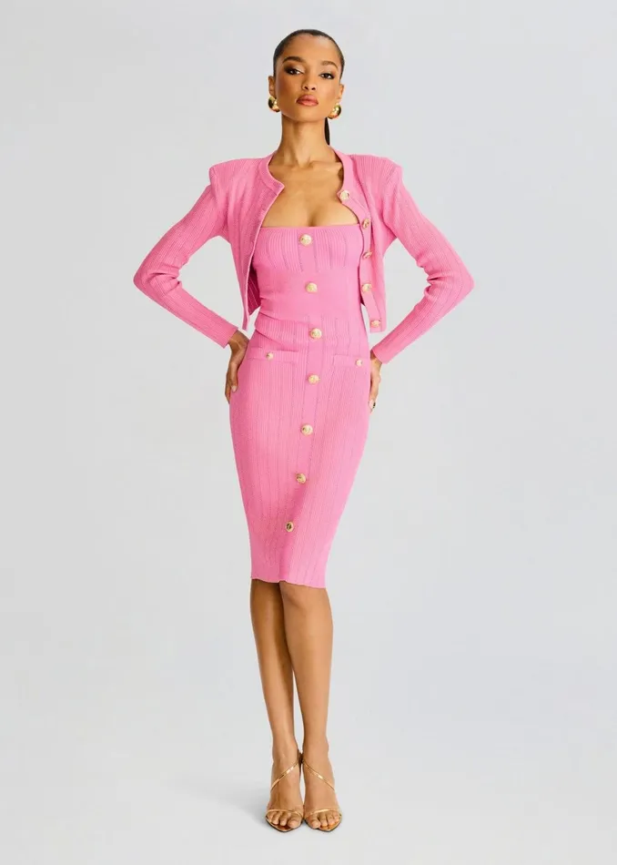 Retrofete Jackets Laurel Knit Jacket Metallic Candy Pink 8211 Women