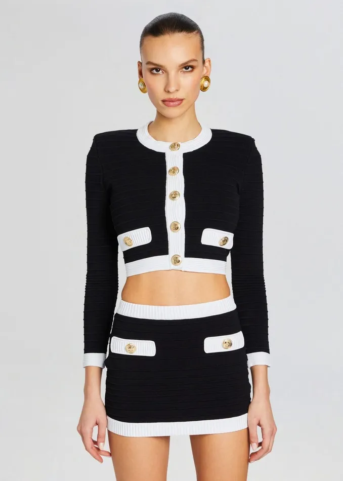 Retrofete Jackets Moore Bandage Knit Jacket Blackwhite 8211 Women