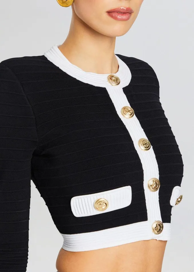 Retrofete Jackets Moore Bandage Knit Jacket Blackwhite 8211 Women