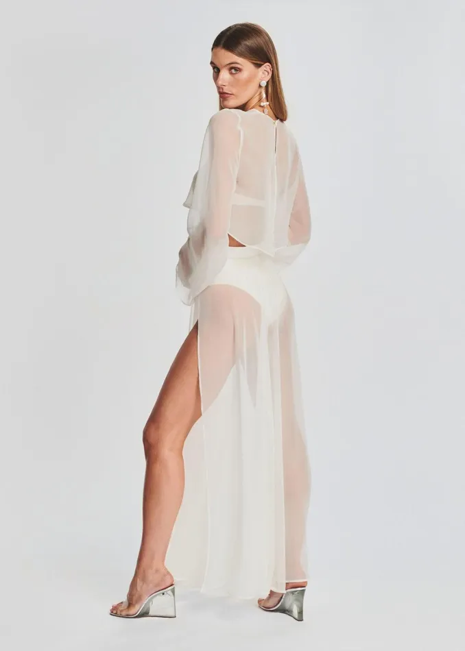 Retrofete Swim Alaia Long Slit Skirt Cream 8211 Women