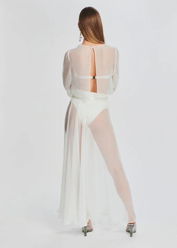 Retrofete Swim Alaia Long Slit Skirt Cream 8211 Women