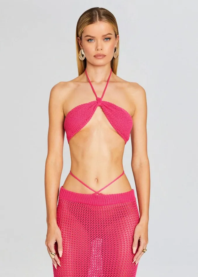 Retrofete Swim Aria Knitted Top Hot Pink 8211 Women
