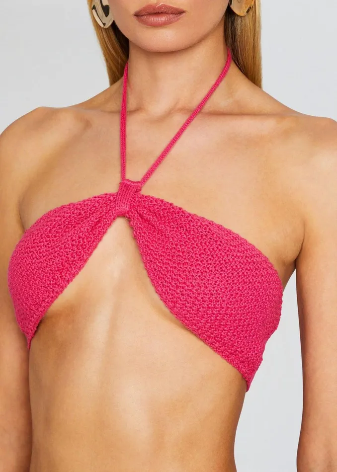 Retrofete Swim Aria Knitted Top Hot Pink 8211 Women