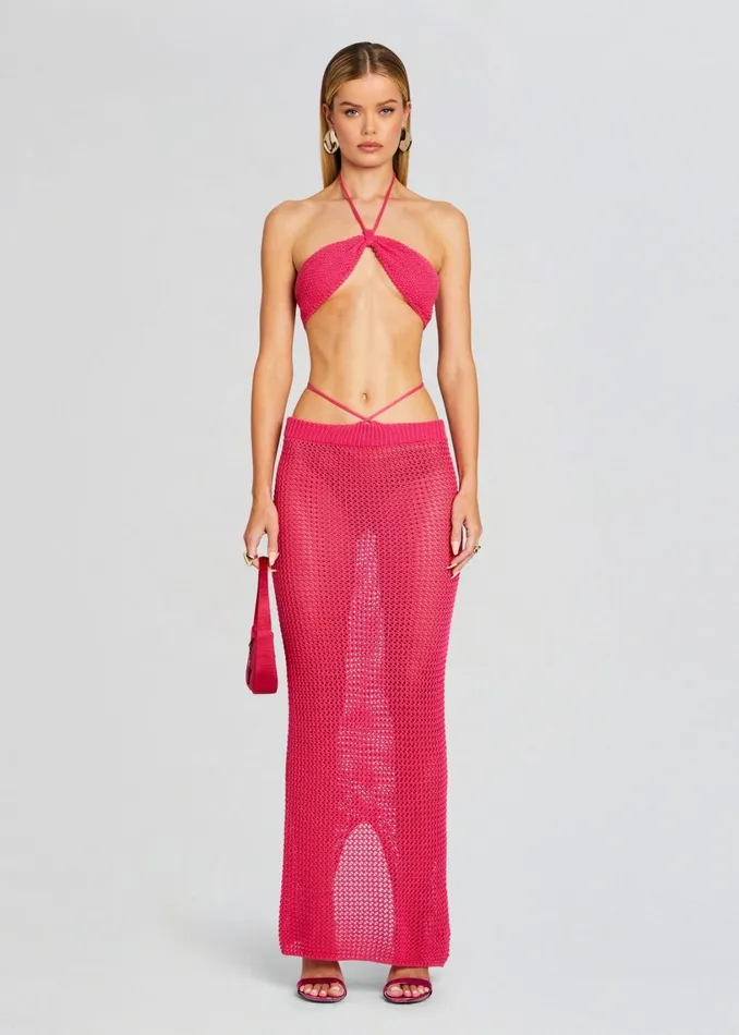 Retrofete Swim Aria Knitted Top Hot Pink 8211 Women