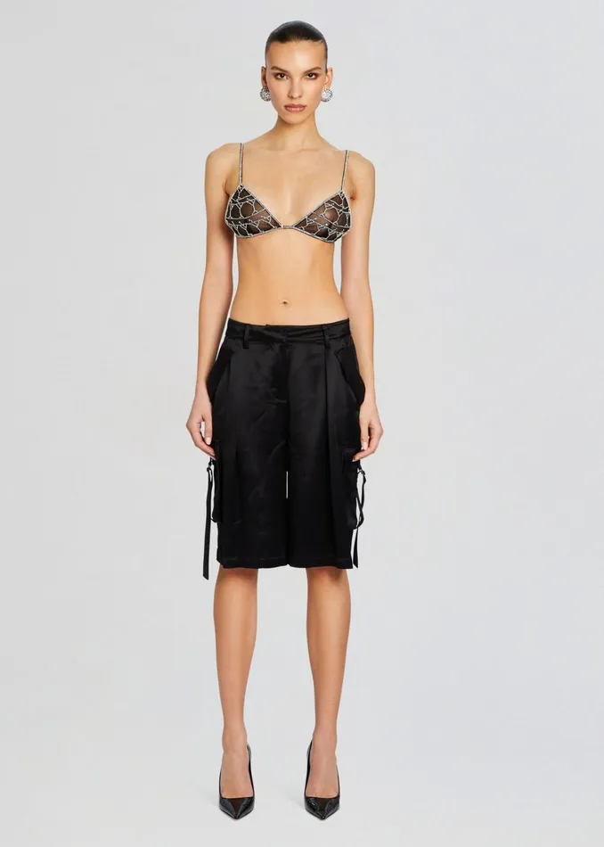 Retrofete Tops Deja Crystal Bra Blacksilver 8211 Women