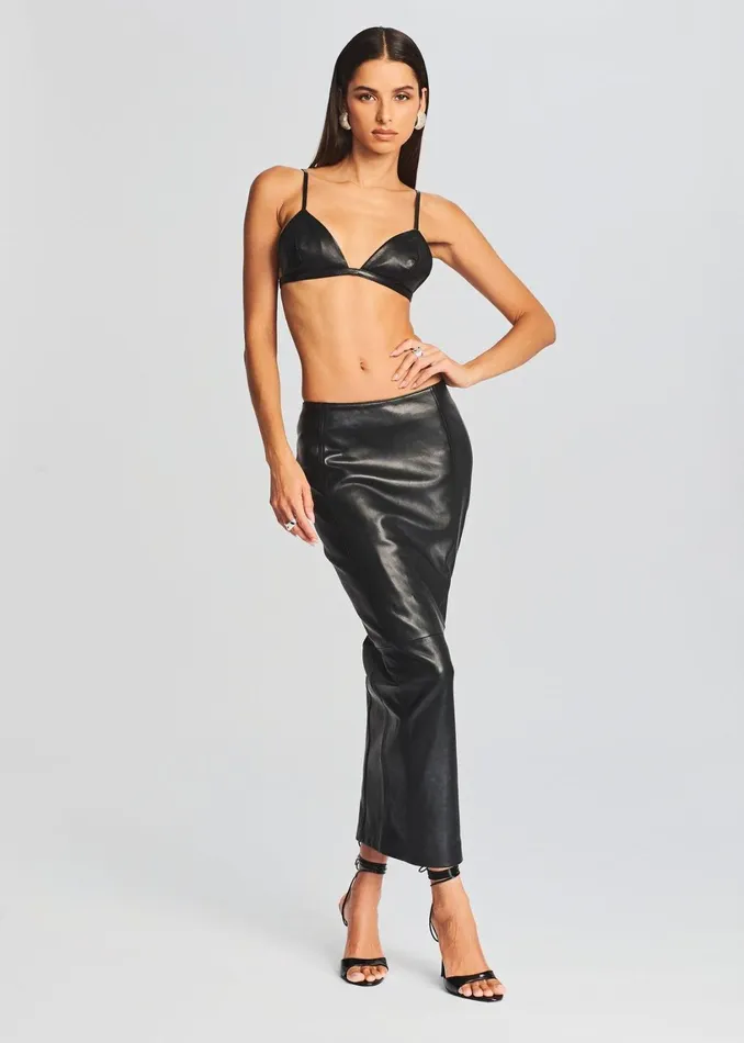 Retrofete Tops Esti Leather Bra Black 8211 Women