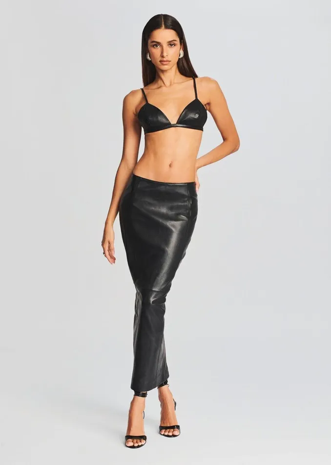 Retrofete Tops Esti Leather Bra Black 8211 Women
