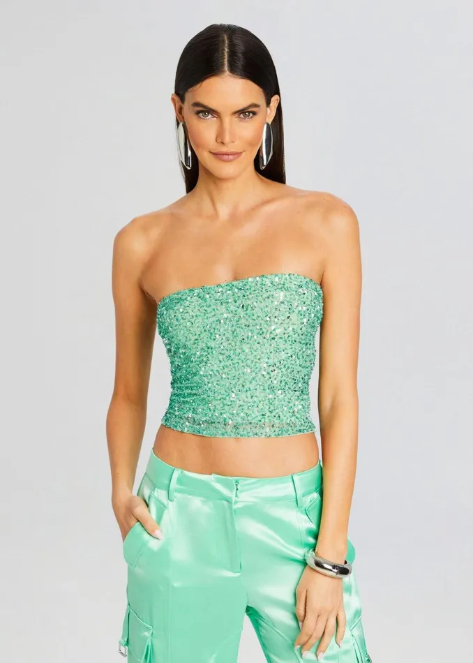 Retrofete Tops Kala Sequin Top Pistachio 8211 Women