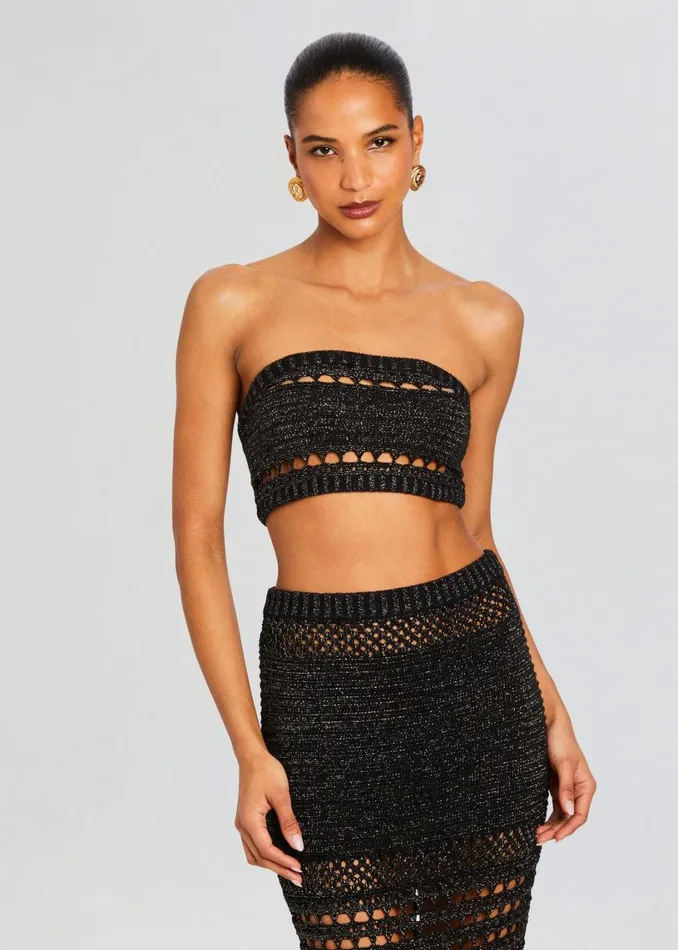 Retrofete Tops Luiz Knit Crochet Top Blackgold 8211 Women