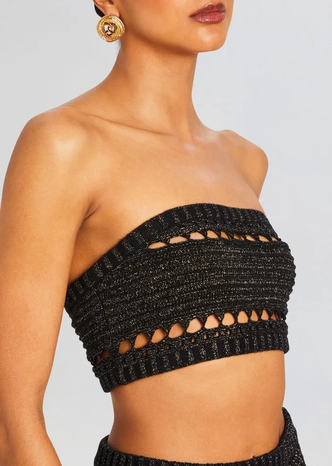 Retrofete Tops Luiz Knit Crochet Top Blackgold 8211 Women