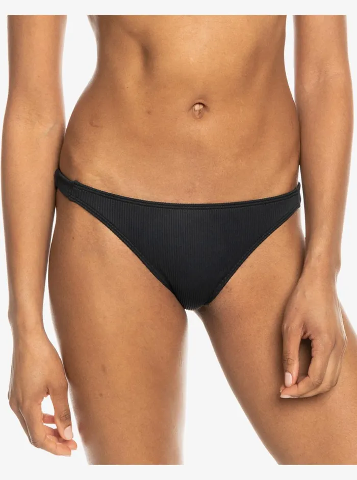 Rib ROXY Love The Goofy 8211 Low Waist Bikini Bottoms Anthracite Women Roxy Bikinis