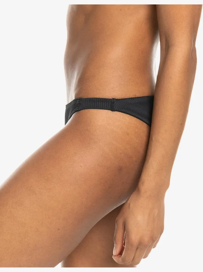 Rib ROXY Love The Goofy 8211 Low Waist Bikini Bottoms Anthracite Women Roxy Bikinis