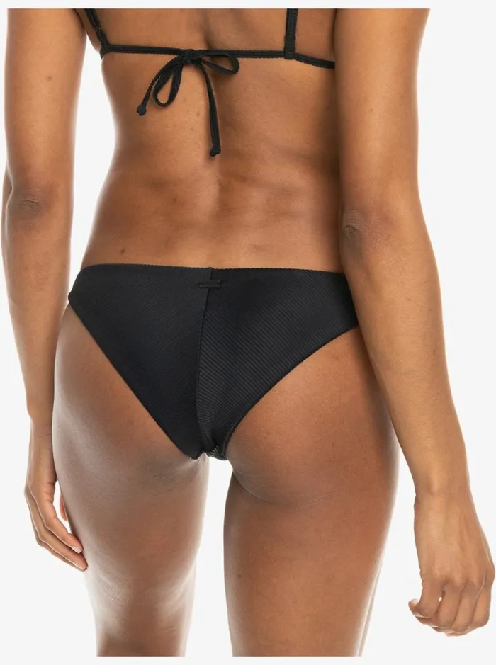 Rib ROXY Love The Goofy 8211 Low Waist Bikini Bottoms Anthracite Women Roxy Bikinis