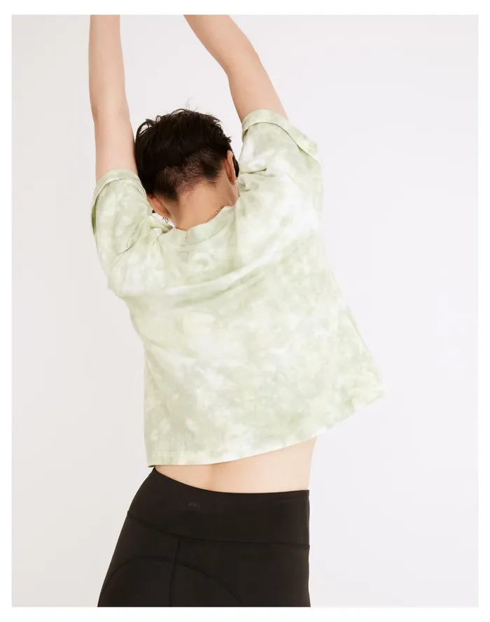 Richer Poorer Recycled Crop Tee In Tie Dye Green Storm Women Madewell Sweatshirts and Sweatpants Richer Poorer Recycled Crop Tee In Tie Dye Green Storm Women Madewell Sweatshirts and Sweatpants