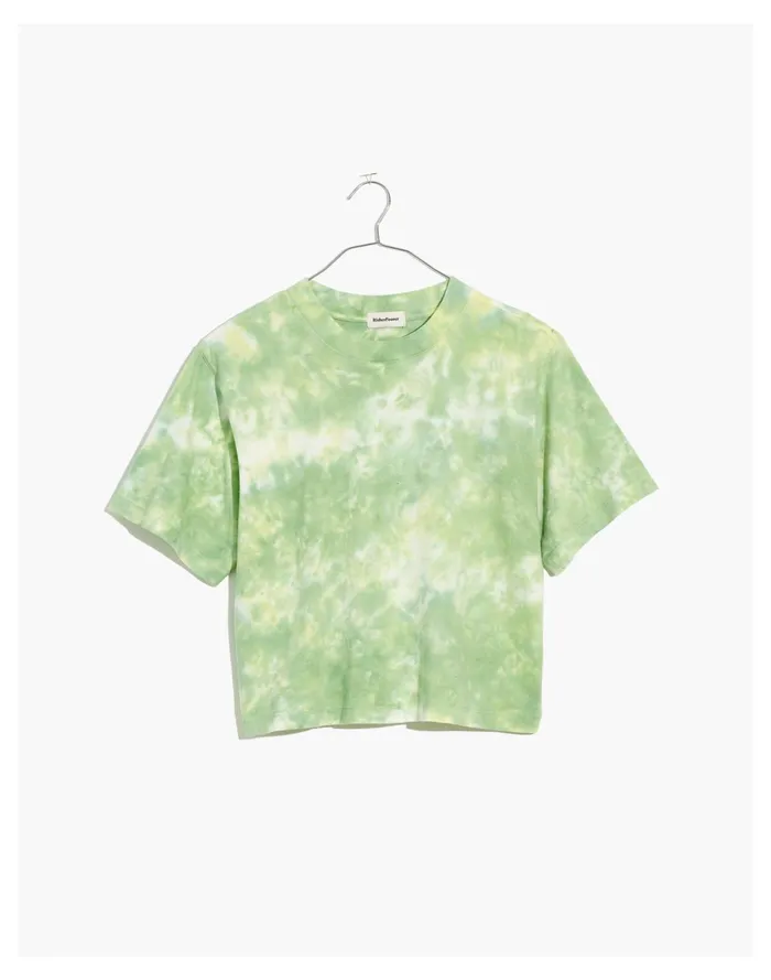 Richer Poorer Recycled Crop Tee In Tie Dye Green Storm Women Madewell Sweatshirts and Sweatpants Richer Poorer Recycled Crop Tee In Tie Dye Green Storm Women Madewell Sweatshirts and Sweatpants