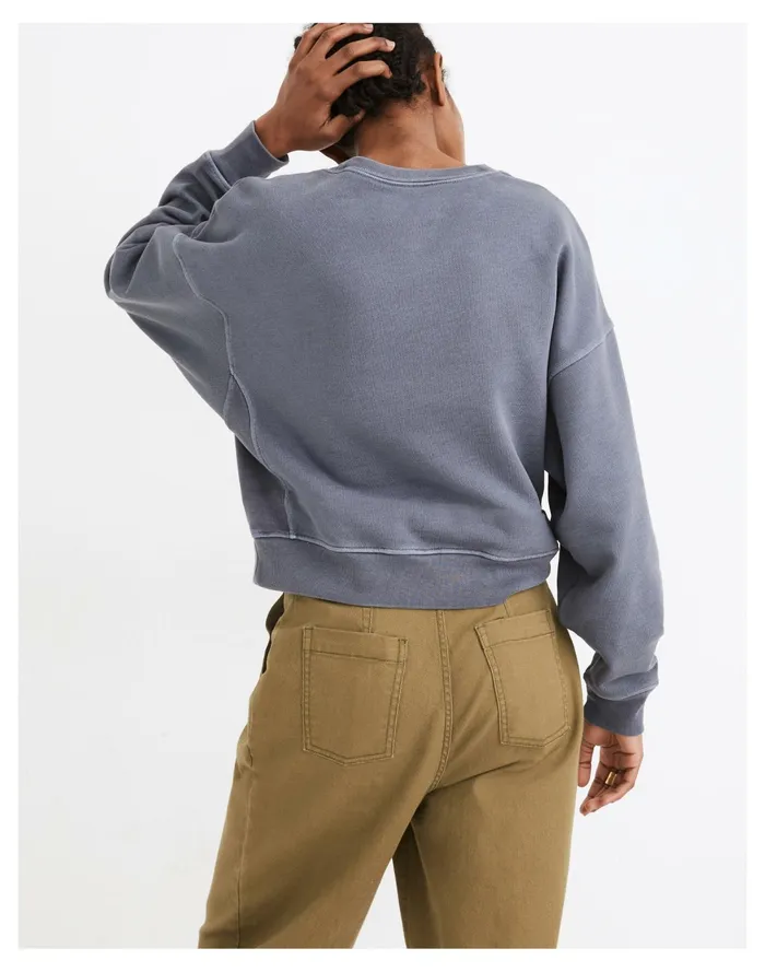 Rivet and Thread Logo Rib Insert Sweatshirt Sunfaded Indigo Women Madewell Sweatshirts and Sweatpants Rivet and Thread Logo Rib Insert Sweatshirt Sunfaded Indigo Women Madewell Sweatshirts and Sweatpants