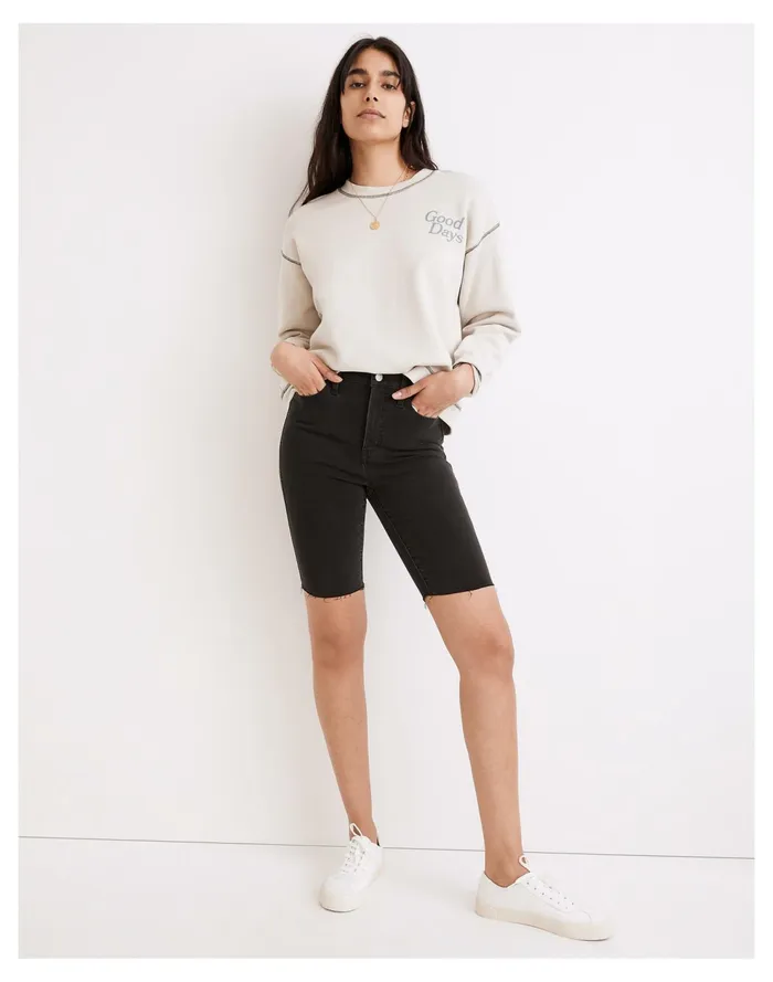 Roadtripper Supersoft Biker Shorts In Lunar Wash Lunar Wash Women Madewell Shorts