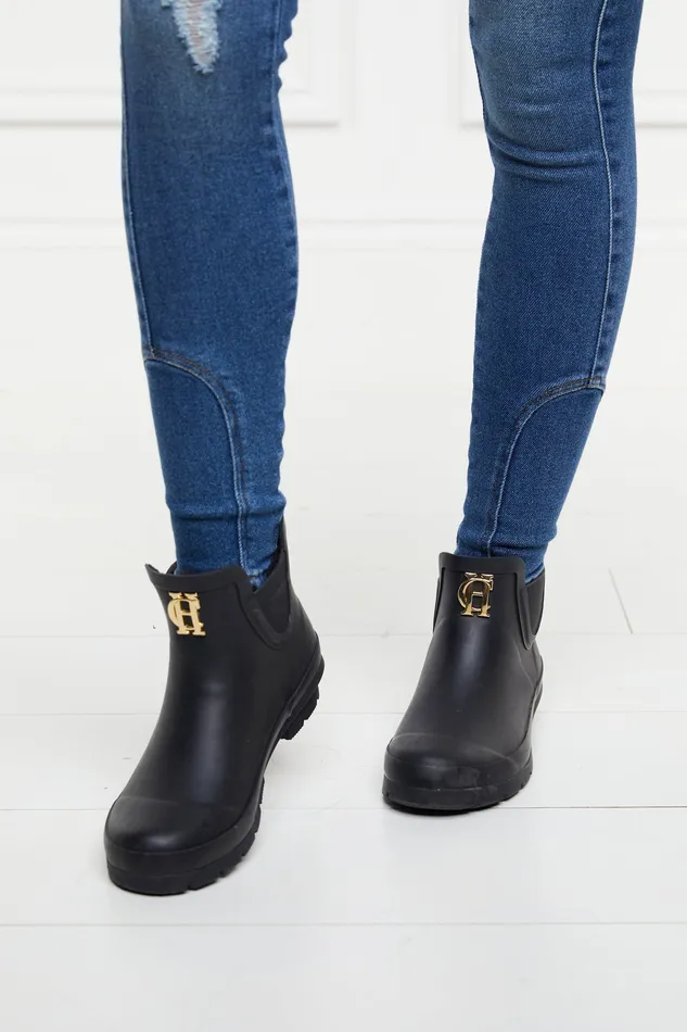 Rubber Chelsea Boot Black Women Holland Cooper Wellington Boots