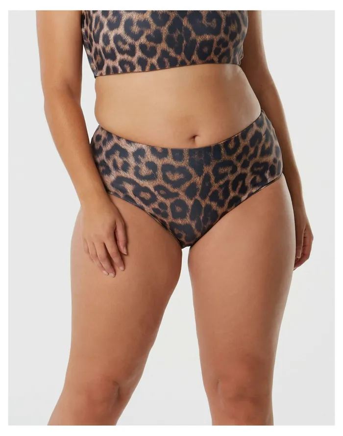 SAINT SOMEBODY Follow The Sun Bikini Bottom Leopard Women Madewell Swim