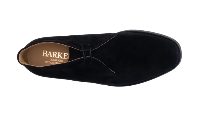 Sandwell 8211 Black Suede Mens Barker Shoes Mens Boots