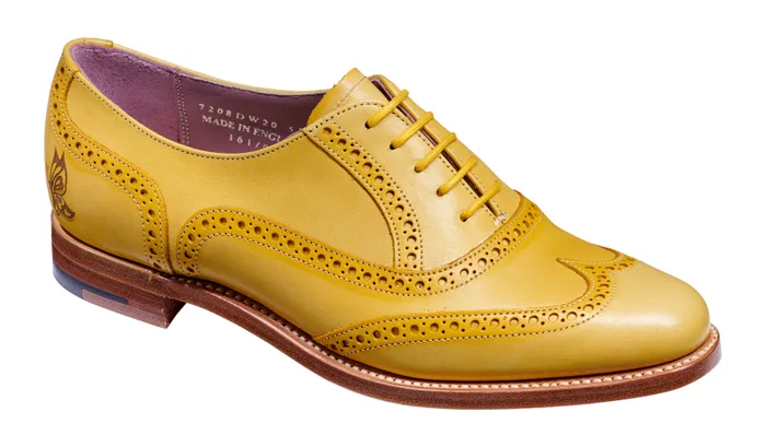 Santina 8211 Yellow Glitter Crust Womens Barker Shoes Womens Brogues